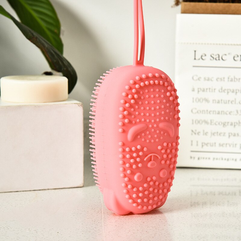 Siliconen Douche Borstel Schrobben Snelle Schuimende Zachte Baby Siliconen Shampoo Borstel Schoon Hoofd Body Massage Borstel Baby Douche Borstel: red