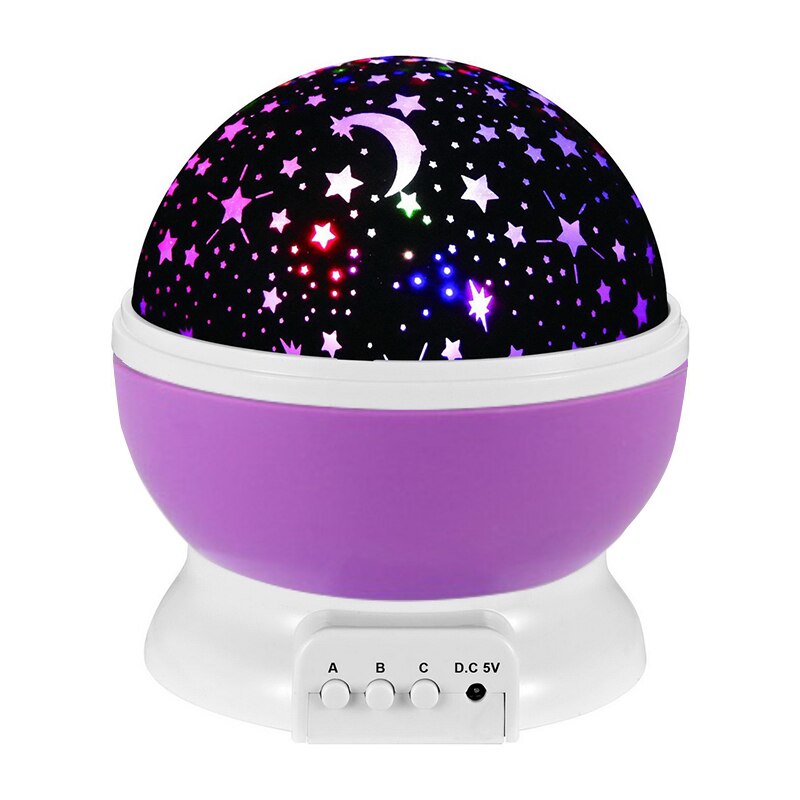 Sky Projector Star Moon Galaxy Night Light For Children Kids Bedroom Decor Projector Rotating Nursery Night Light LED Baby Lamp: Romantic purple