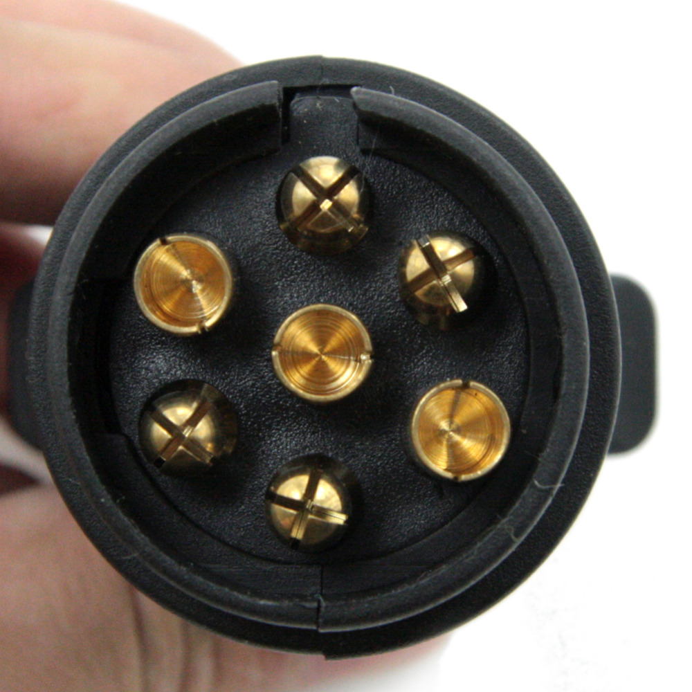 TIROL 7-Pin Trailer Plug Black frosted materials 7-Pole Trailer Wiring Connector 12V Towbar Towing Plug N Type T22777b