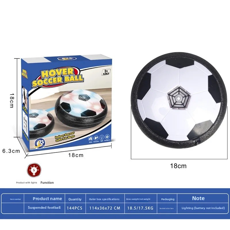 Interaktives Outdoor-Fußballspielzeug mit Musik und geräuschlosem Schwimmfunktion für den Innen- und Außenbereich, LED-beleuchteter Fußball für Kinder: Black