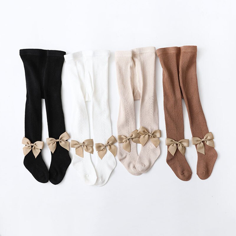 Summer Mesh Baby Girl Tights Breathable Thin Bows Kids Pantyhose Soft Solid Color Toddelr Stockings Baby Girl Clothes