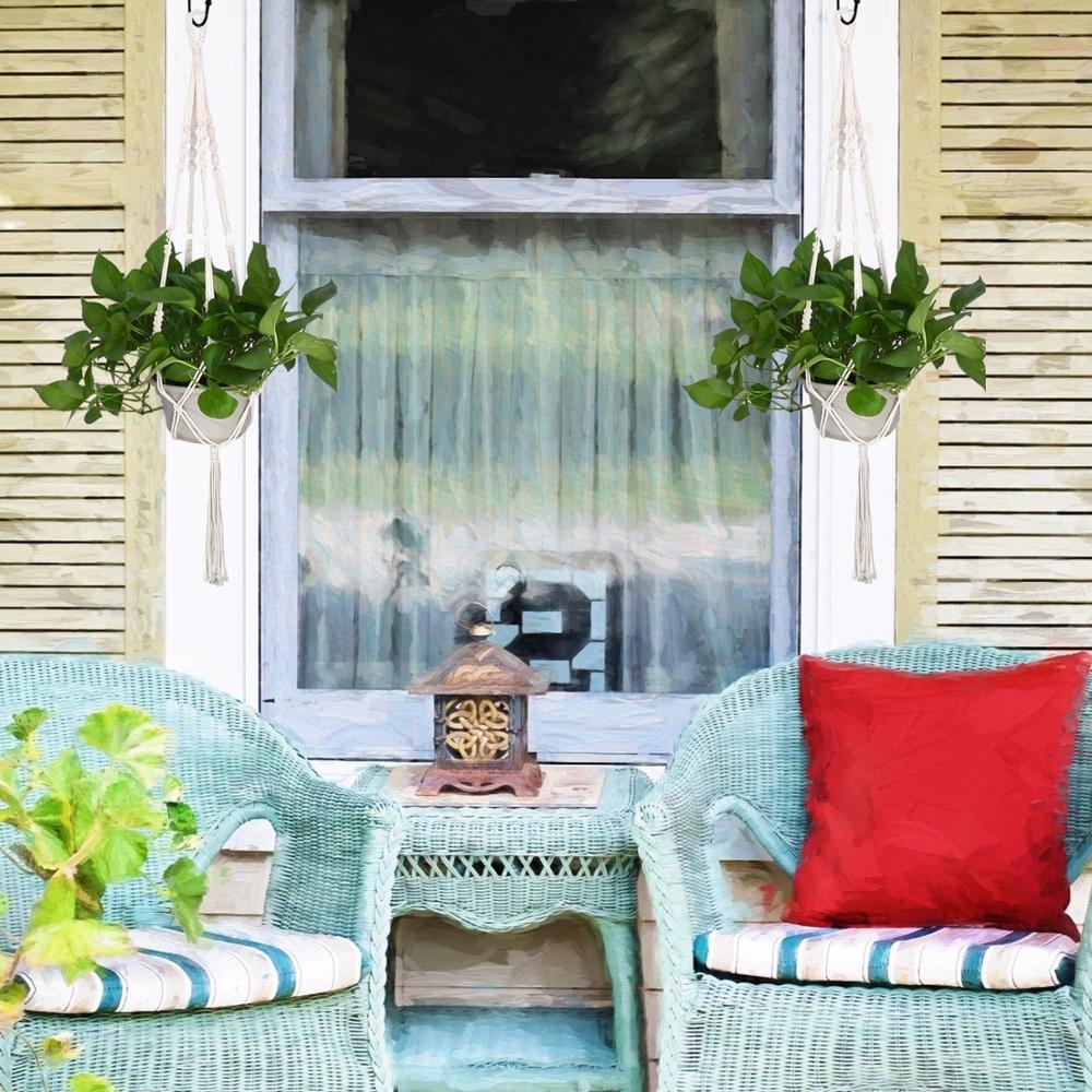 Macrame Plant Hanger Opknoping Bloempot Hanger Plant Houders Gevlochten Touw Opknoping Planter Mand Voor Thuis Indoor Outdoor Decor