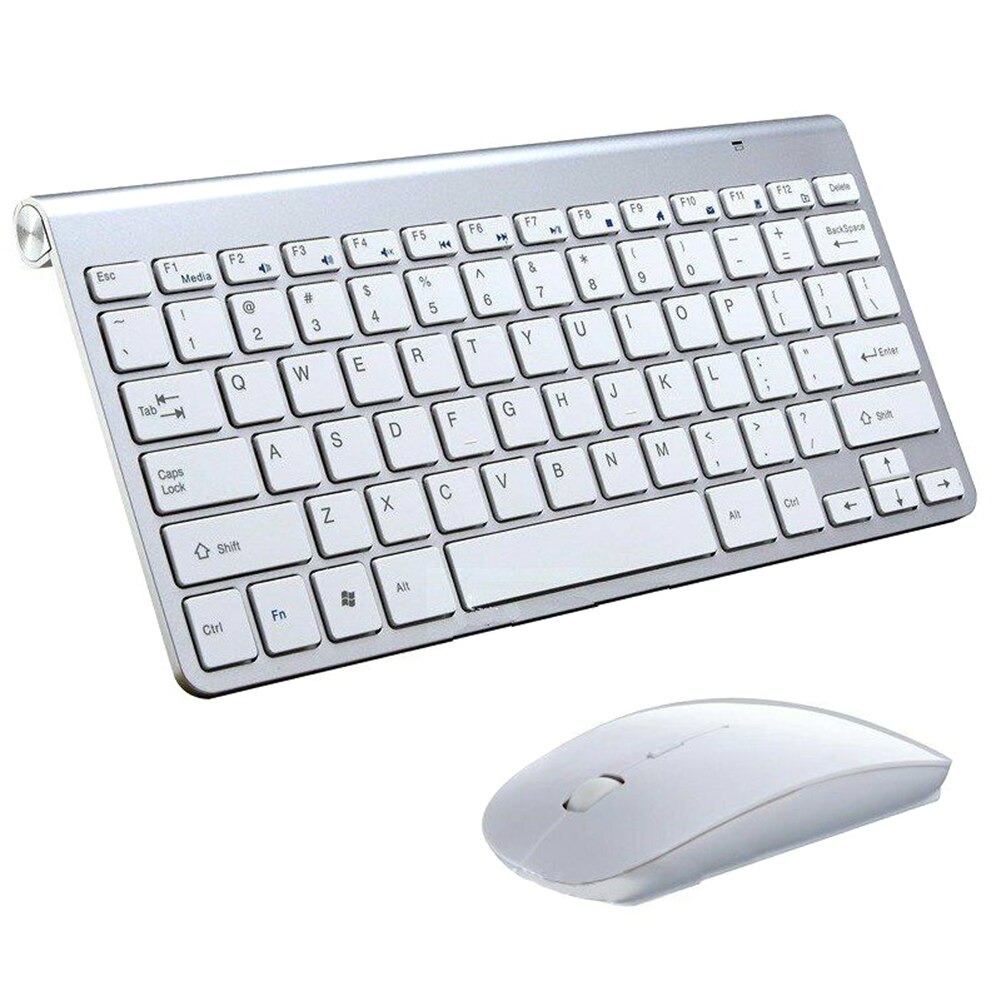 Waterproof 2.4G Wireless Keyboard Mouse Combo with USB Receiver for PC Laptop DOM668: White