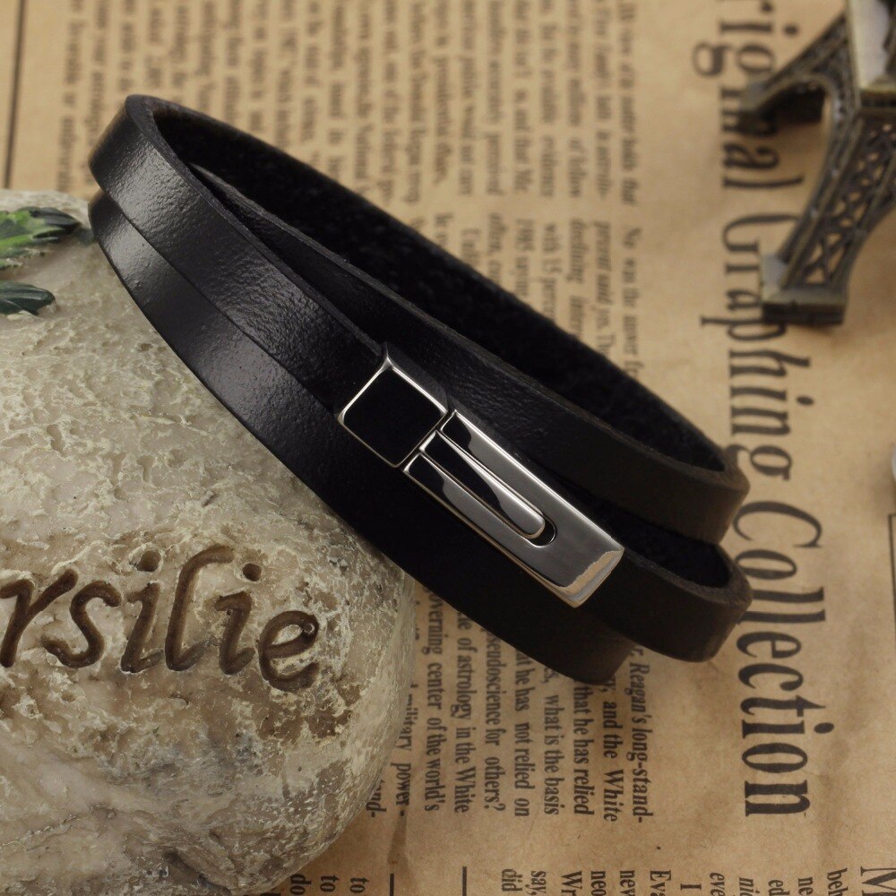 LIVVY Europese en Amerikaanse creatieve mannen hand armband trend vintage mannen lederen armband sieraden