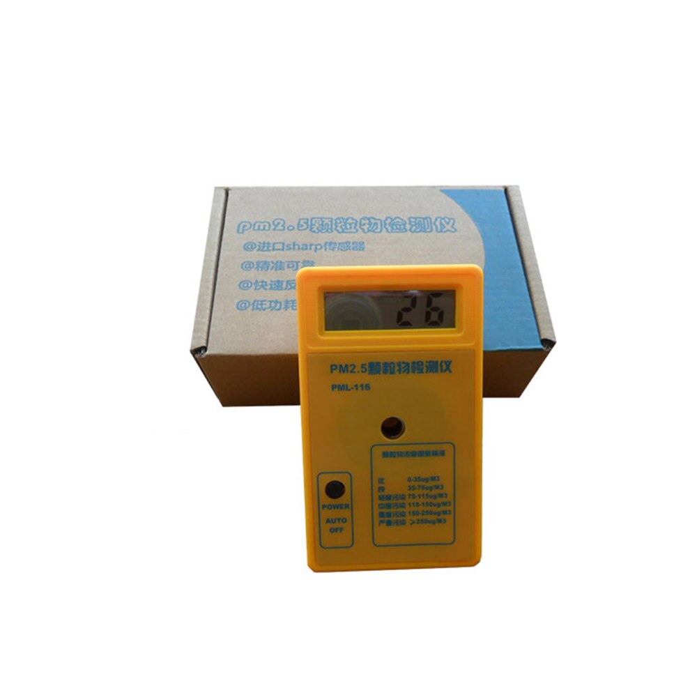 PM2.5 Detector Particle Concentration Detector Portable Air Monitor LCD Display Analyzer with 9V batteryfor Sharp Sensor
