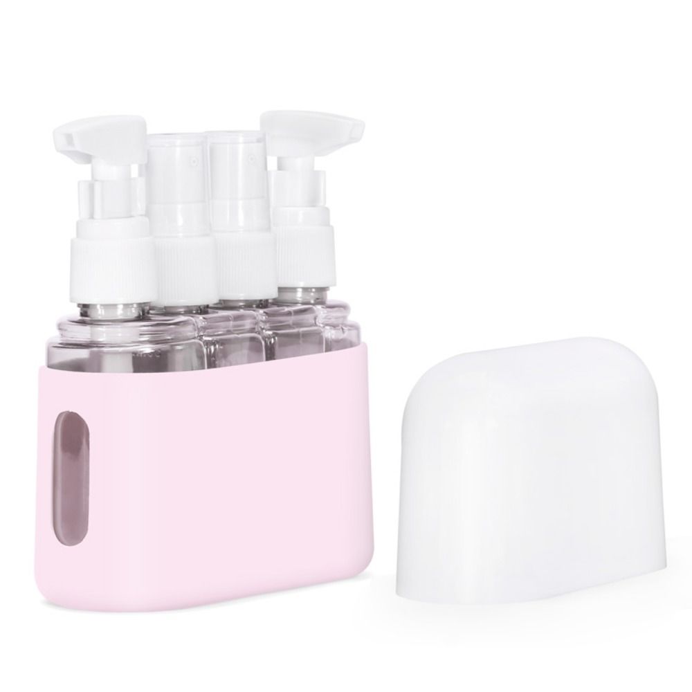 2/3/4 stk. genopfyldelige rejseflasker kombineret shampoo shower lotion dispenser tom sprayflaske kosmetikbeholdere med tragt: Lysegul