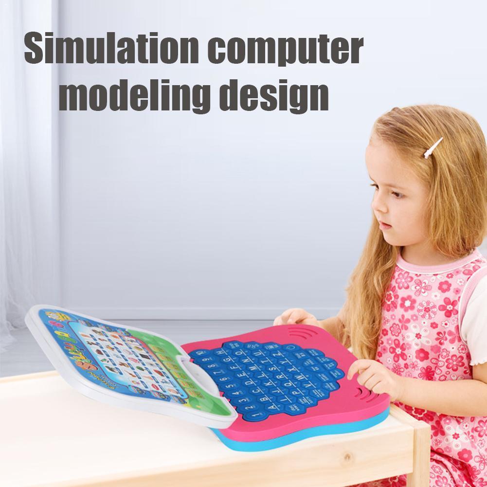 Tegneserie foldbar udtale læringsmaskine engelsk legetøj tablet baby sprog computer børn alfabet uddannelse  h9 m 8