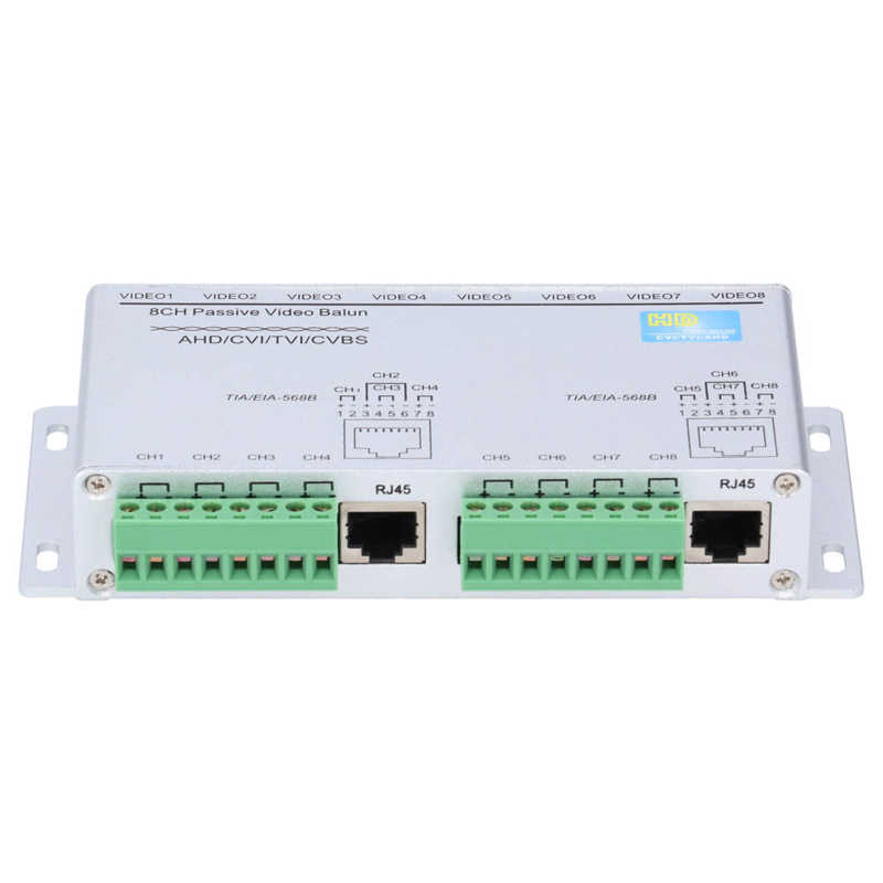 8 Channel Passive Video Balun Twisted-Pair Transmitter 720P 1080P High Definition AHD/CVI/TVI/CVBS