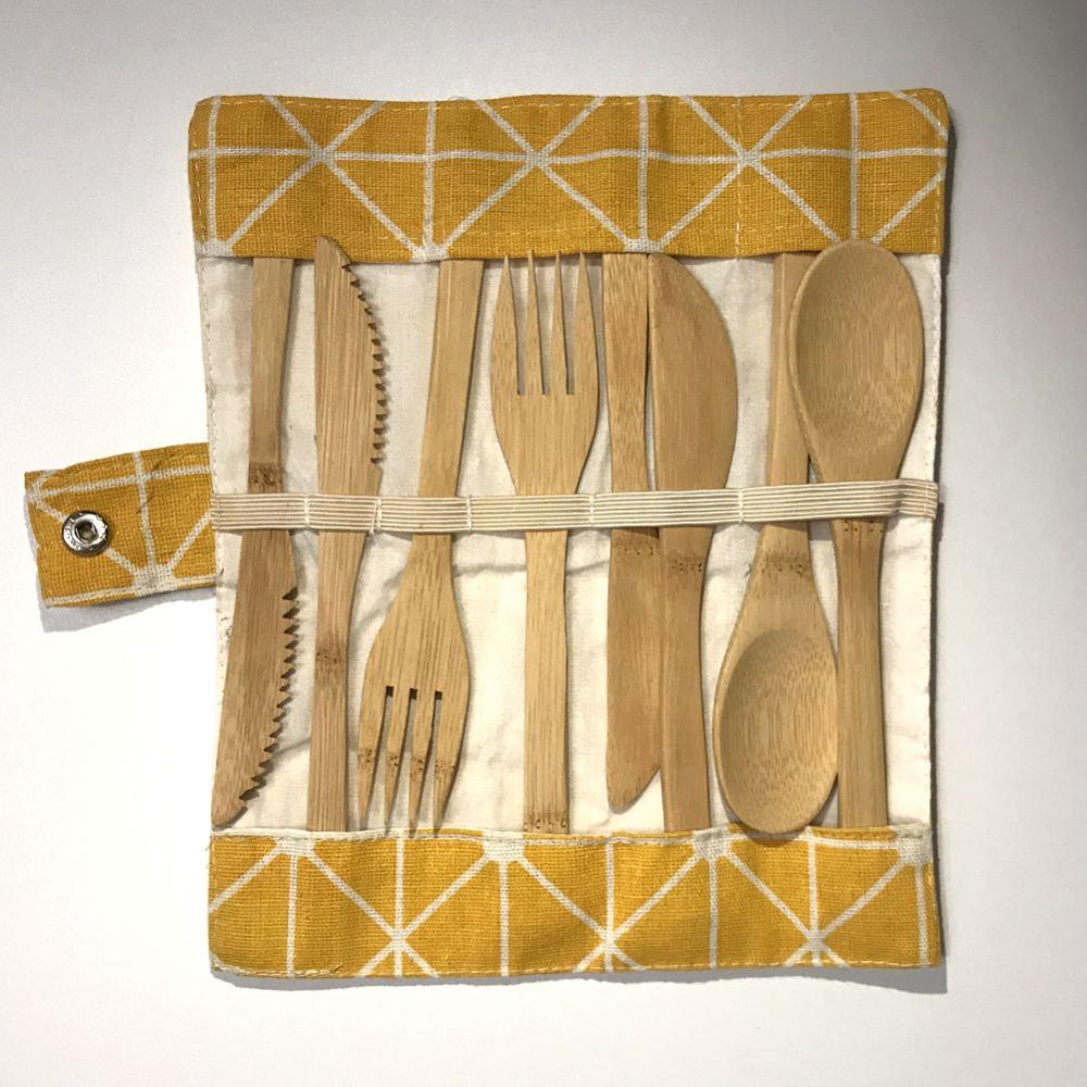 Conjunto de Talheres de bambu