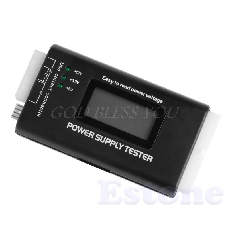 LCD PC Computer 20/24 Pin 4 PSU ATX BTX ITX SATA HDD Power Supply Tester