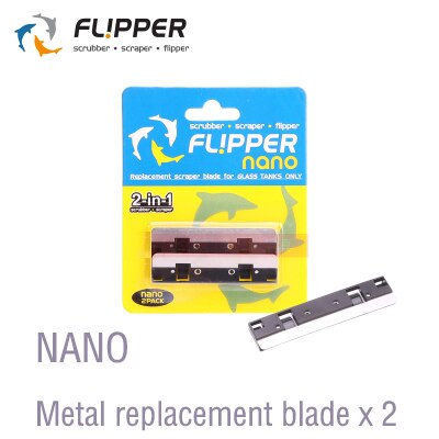 FLIPPER Float Aquariums Glass Brush Magnetic Algae Cleaner Fish Tank Cleaning Tool Fish Cleaner Brush Algae Scraper Tools: NANO blade x 2