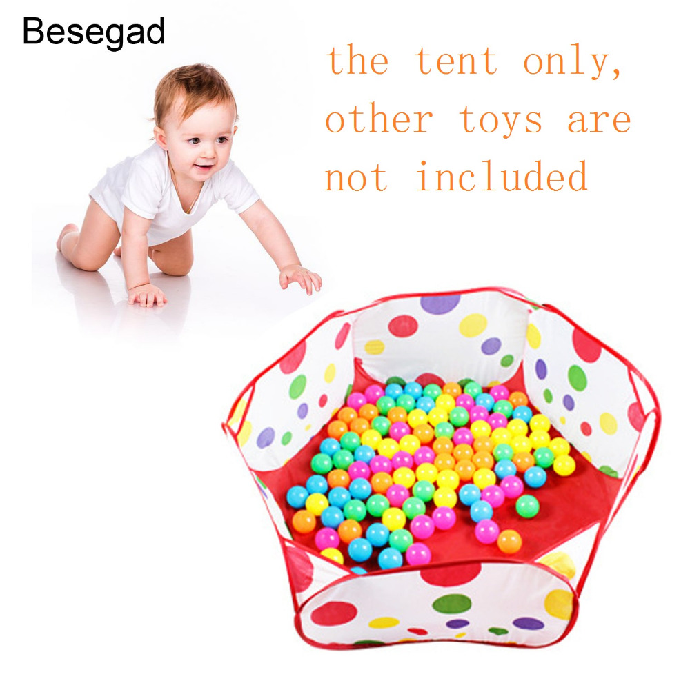 Besegad Foldable Kids Sea Ball Pit Pool Playpen Tent for Baby Children Toddler Playground Indoor Outdoor Playing 1m 3.28ft Red