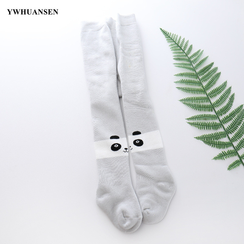 Ywhuansen 0 Om 4 Jr Cartoon Dikke Badstof Peuter Panty Winter Dikke Baby Panty Panda Vos Patroon Kids Meisje Panty katoen: Light Grey / 6 to 12M