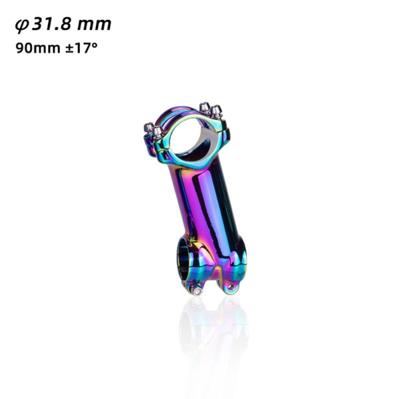 Rainbow Colorful MTB Stem Road Bike Stem 7/17 Degree 60/70/80/90mm *31.8mm Bicycle Handlebar Stem Mtb Power Bike Accessories: 17degree 90mm