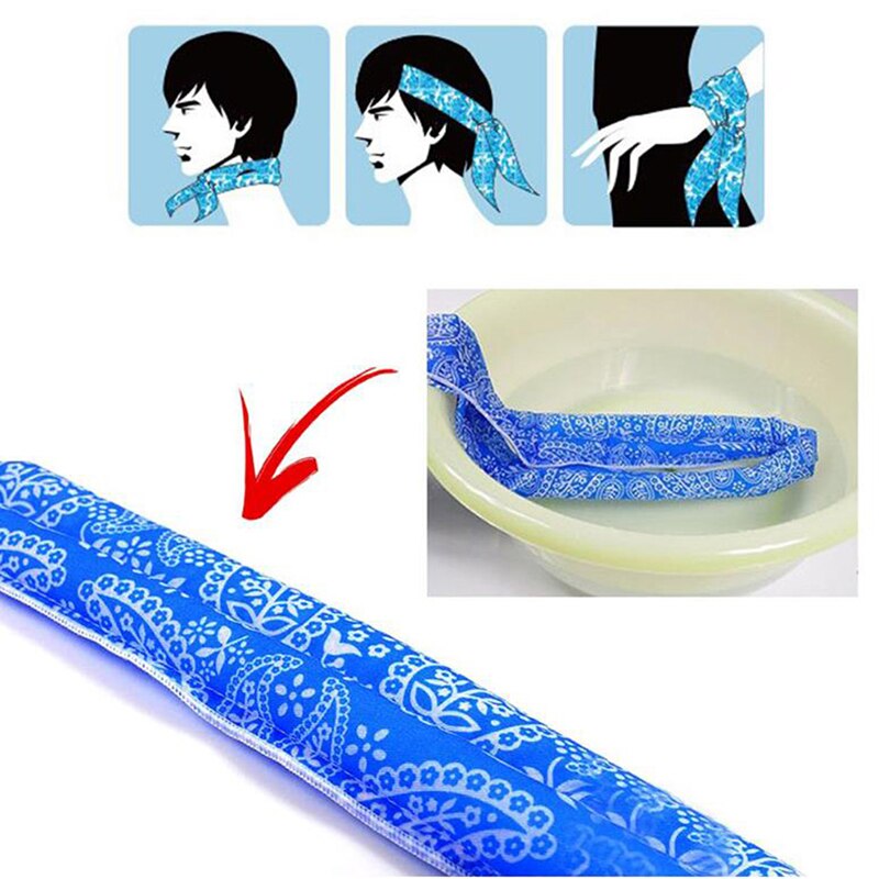 Zomer Body Ice Cooling Bandana Sjaal Wrap Outdoor Sport Hoofddoek Vissen Fietsen Bandana Nek Koeler Wraps For A Camping