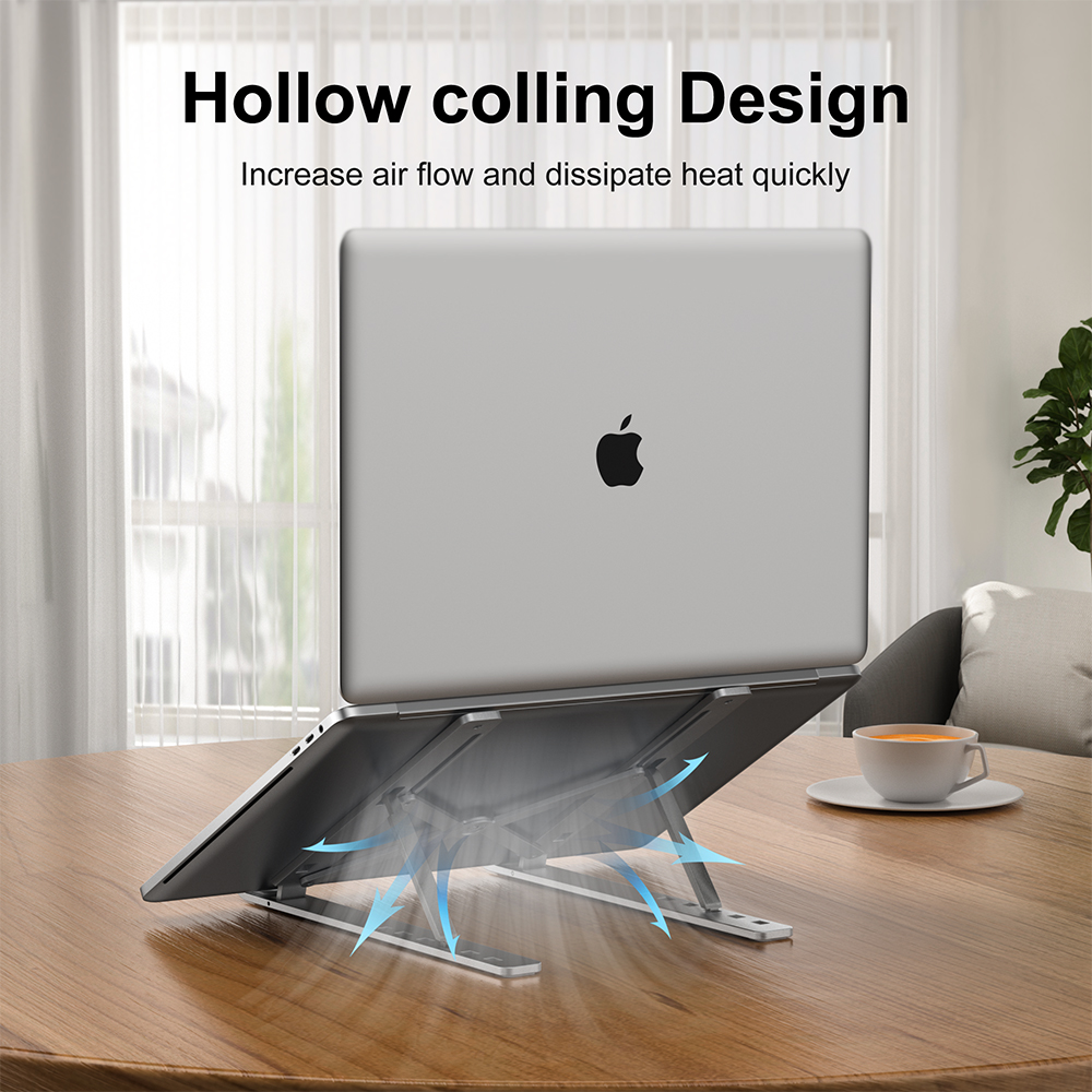 Kannettava kannettavan tietokoneen teline alumiininen kannettavan tietokoneen tuki tietokoneteline macbook air pro pidike tarvikkeet taitettava kannettava alusta pc:lle