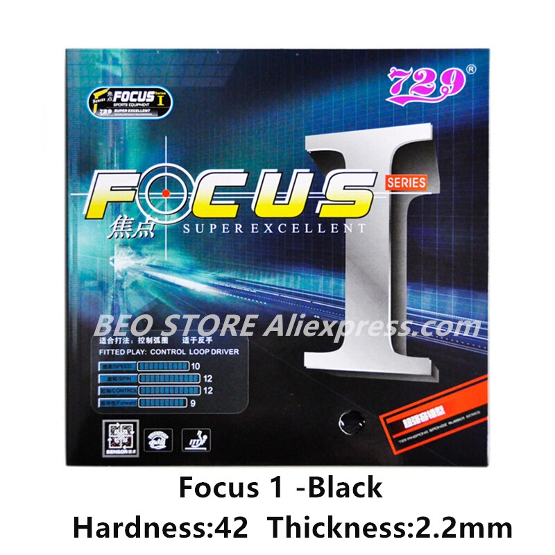 Vänskap 729 focus iii 1/2/3 snipe bordtennis gummi pips-in original 729 focus ping pong svamp: Svart  h42 t2.2