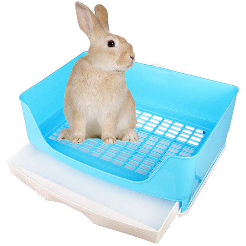 Large Rabbit Litter Box with Drawer, Corner Toilet... – Grandado