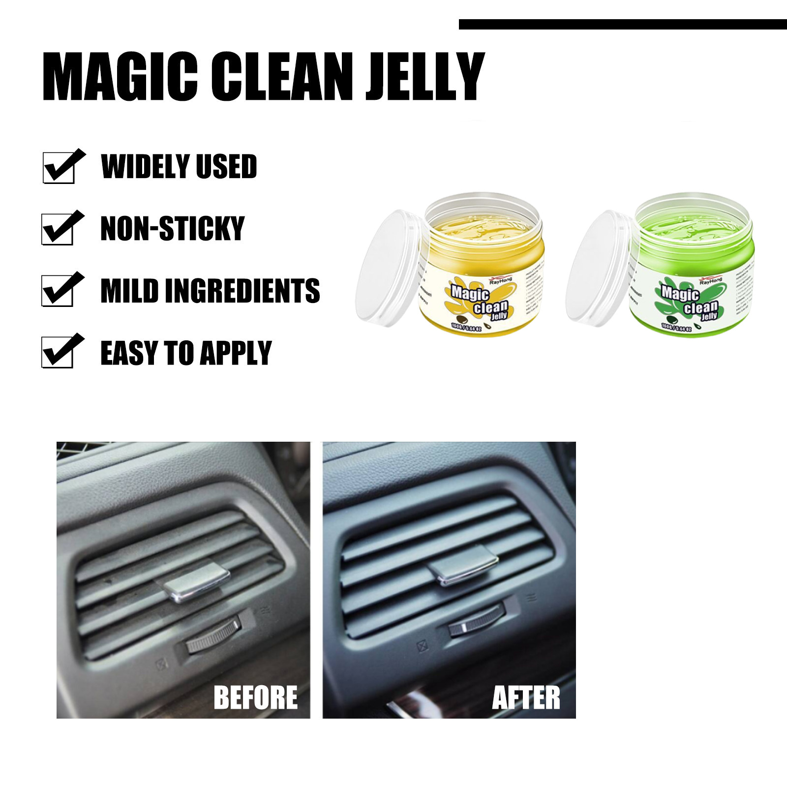 Gel de limpeza de carro 160g - Limpador multiuso de interiores para assentos, painéis e aberturas, sem necessidade de água, removedor de poeira reutilizável