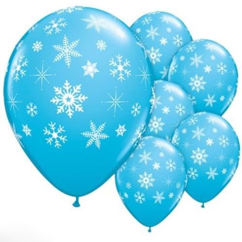 12 Stuks Blauw Ballonnen Sneeuwvlok Ballonnen Ice Party Verjaardag Decor Meisje Bruiloft Winter Feestartikelen Ballon
