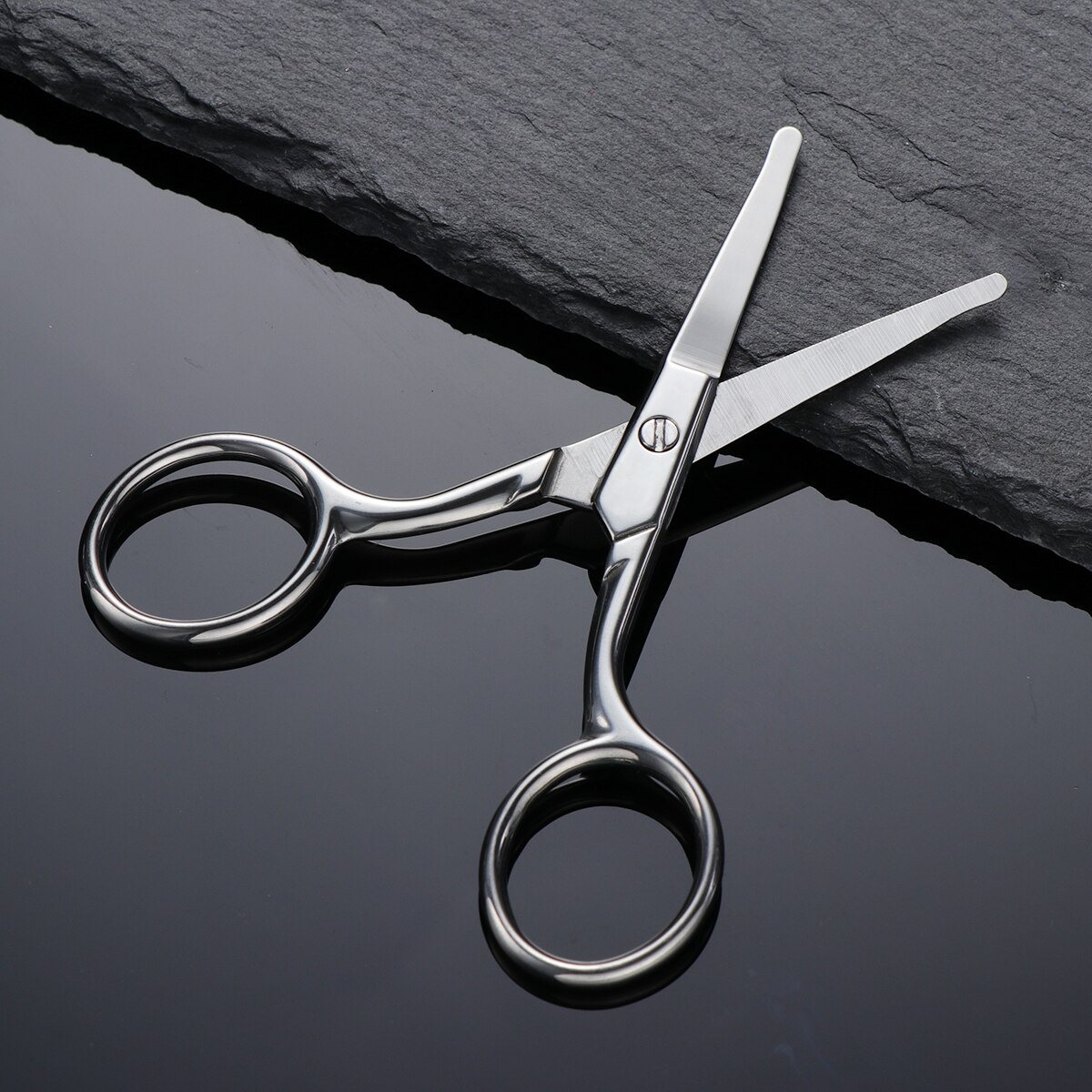 Rounded Nose Hair Trimmer Safety Scissors Multi Purpose Scissor with Round Tip for Facial Hair Beard Mustache Trimming