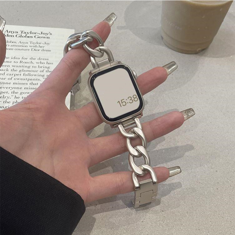 Bracelet en métal pour bracelet de montre Apple 41mm 45mm 38 40 42 44 49mm bracelet de chaîne en acier inoxydable pour iWatch série Ultra 9 8 7 SE 6 5 4 3
