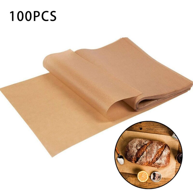 100PCS Parchment Paper Sheets Precut Unbleached Baking Baebecue Pad Paper Non-Stick Food Grade Environmental Baking Tools: Default Title