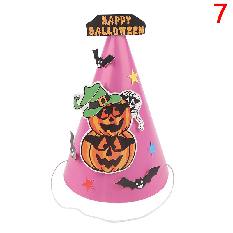 Halloween fest hatte tegneserie diy papir hætte dekorative cosplay ornament heks edderkop hat kostumer: 7