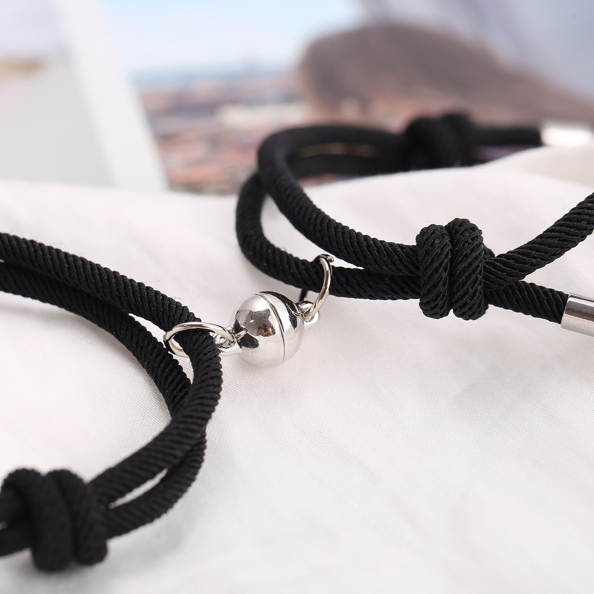 2 Stuks Paar Magneet Trekken Minnaar Paar Armband Voor Mannen Vrouwen Beste Vriend Rope Charm Armbanden Persoonlijkheid Sieraden