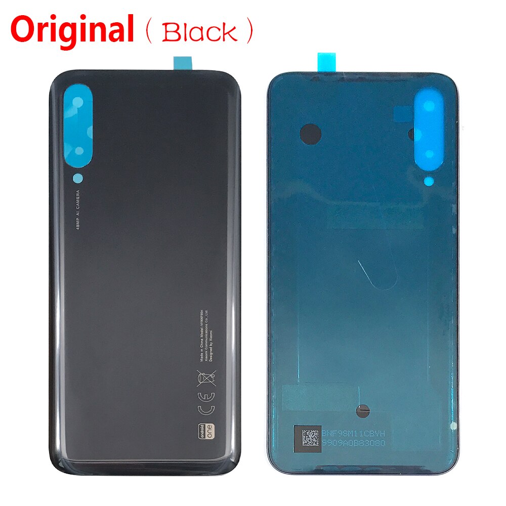 Original batteri baklucka glas bakre batterihus med lim för xiaomi mi  a3: Original ny svart