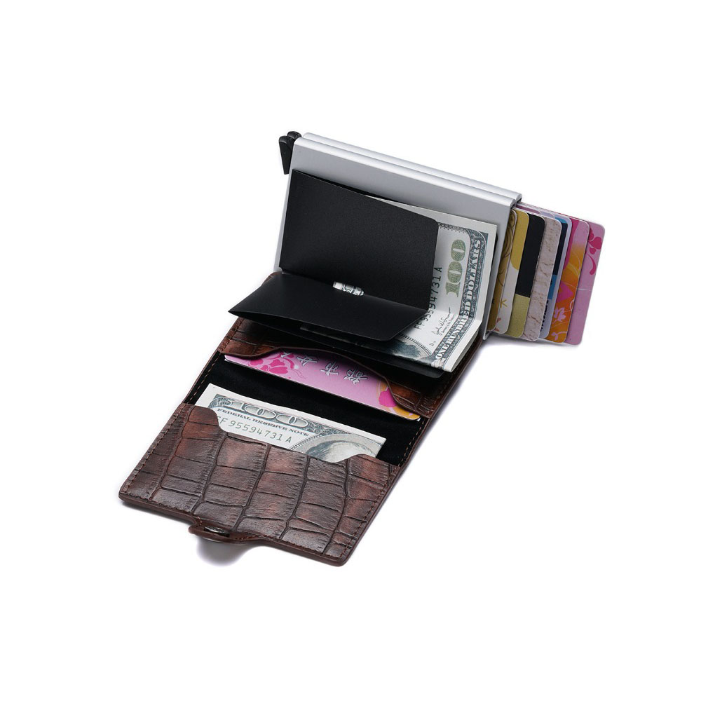 Kaarthouder Rfid Blokkeren Aluminium Zaken Id Credit Card Holder Mannen Slim Dubbele Case Portemonnee Portemonnee