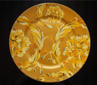 Service de vaisselle chinois doré de luxe en os de phénix, vaisselle en porcelaine Jingdezhen, assiettes en dieu soleil, décoration de la maison: 10 inch plate A