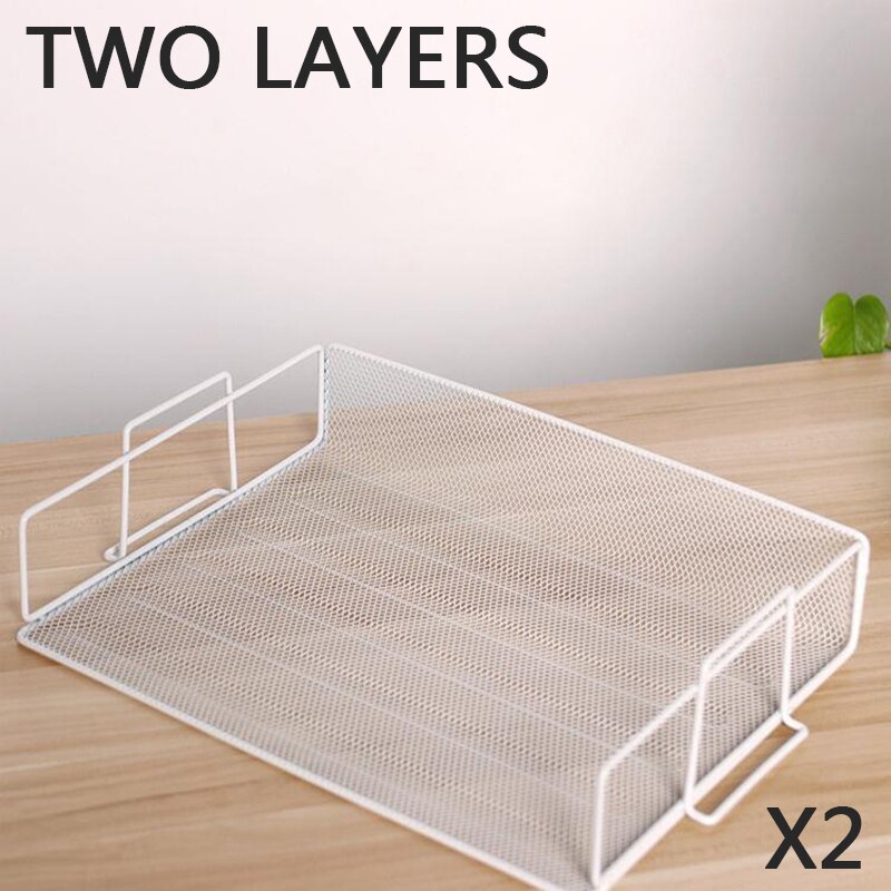 Metalowe wielofunkcyjne tace na dokumenty A4 plik Papepr lista uchwyt magazyn materiałów piśmienniczych Bookend biuro szkolne Organizer na biurko: biały