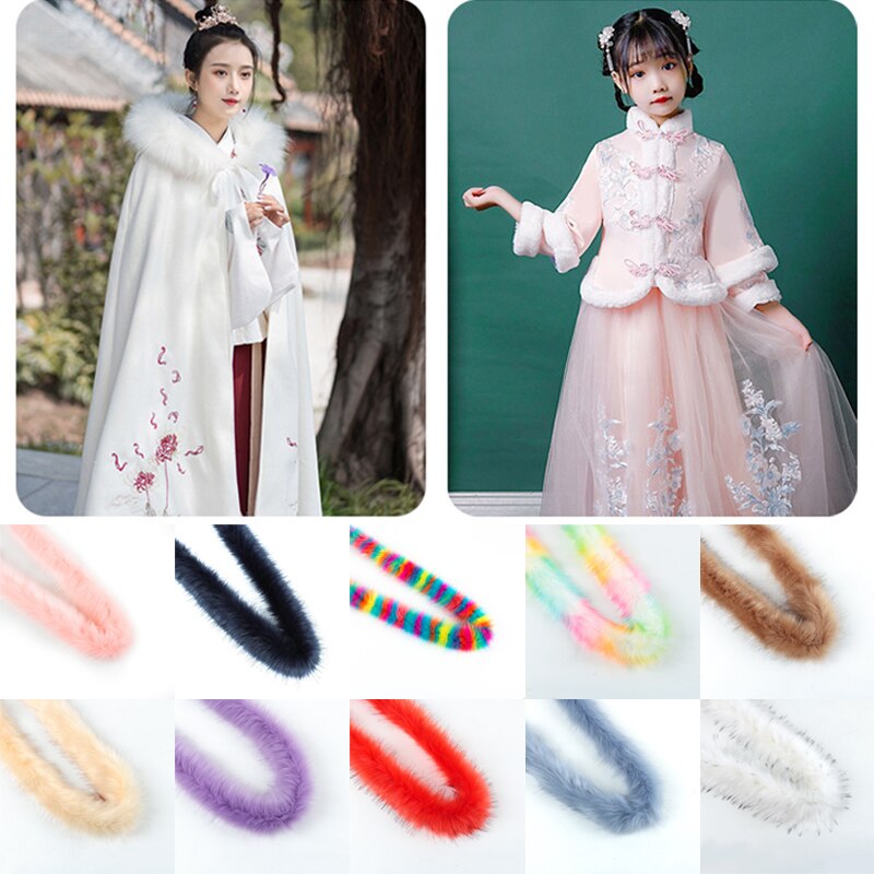 Kunstmatige Konijnenbont Lint Harige Tapes 100Cm Diy Kleding Naaien Pluizige Bekleding Trimmen Stof Thuis Party Decor Naaien Kostuum