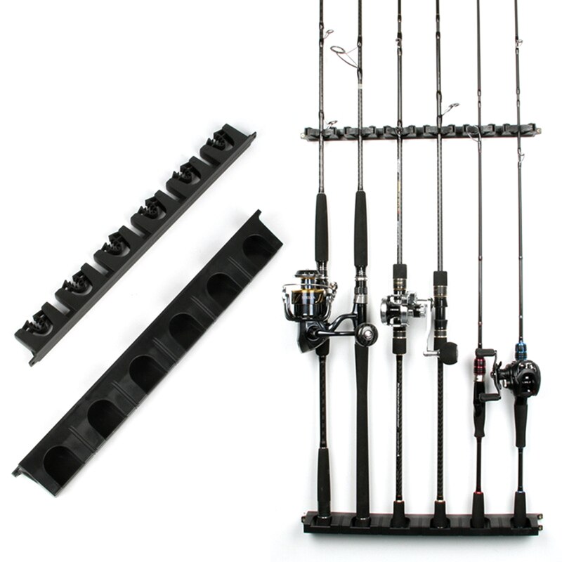 Fishing Rod Storage Rack Fishing Pole Stand,Vertical 6-Rod Rack Fishing Pole Holder Rod Holders Wall Mount Modular