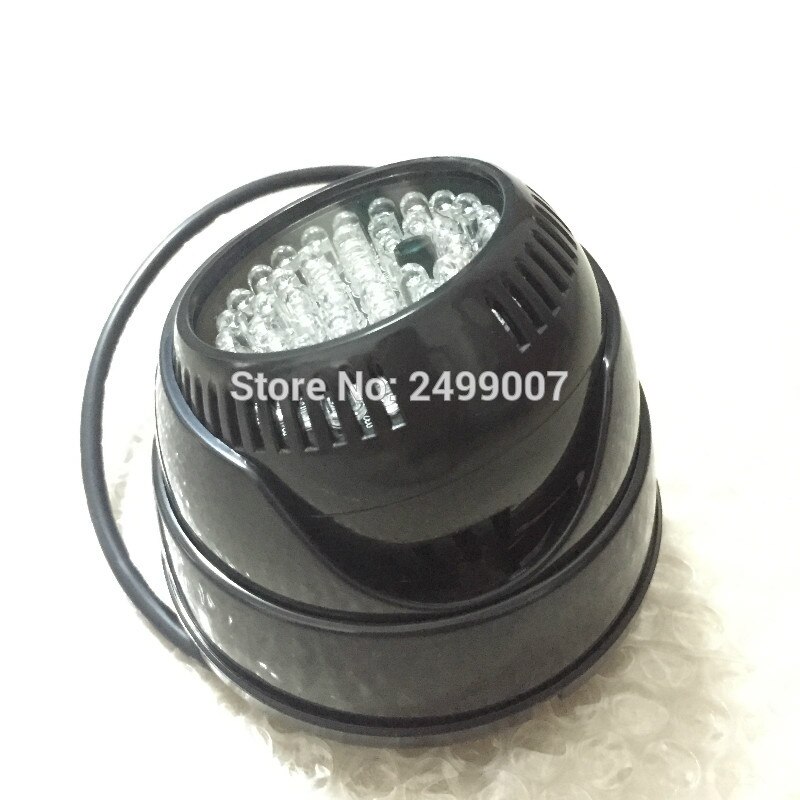 Lihmsek 940nm IR Illuminator with 48pcs IR Infrared LEDs for CCTV Camera 60 90 degree, Small Miniature White Black housing