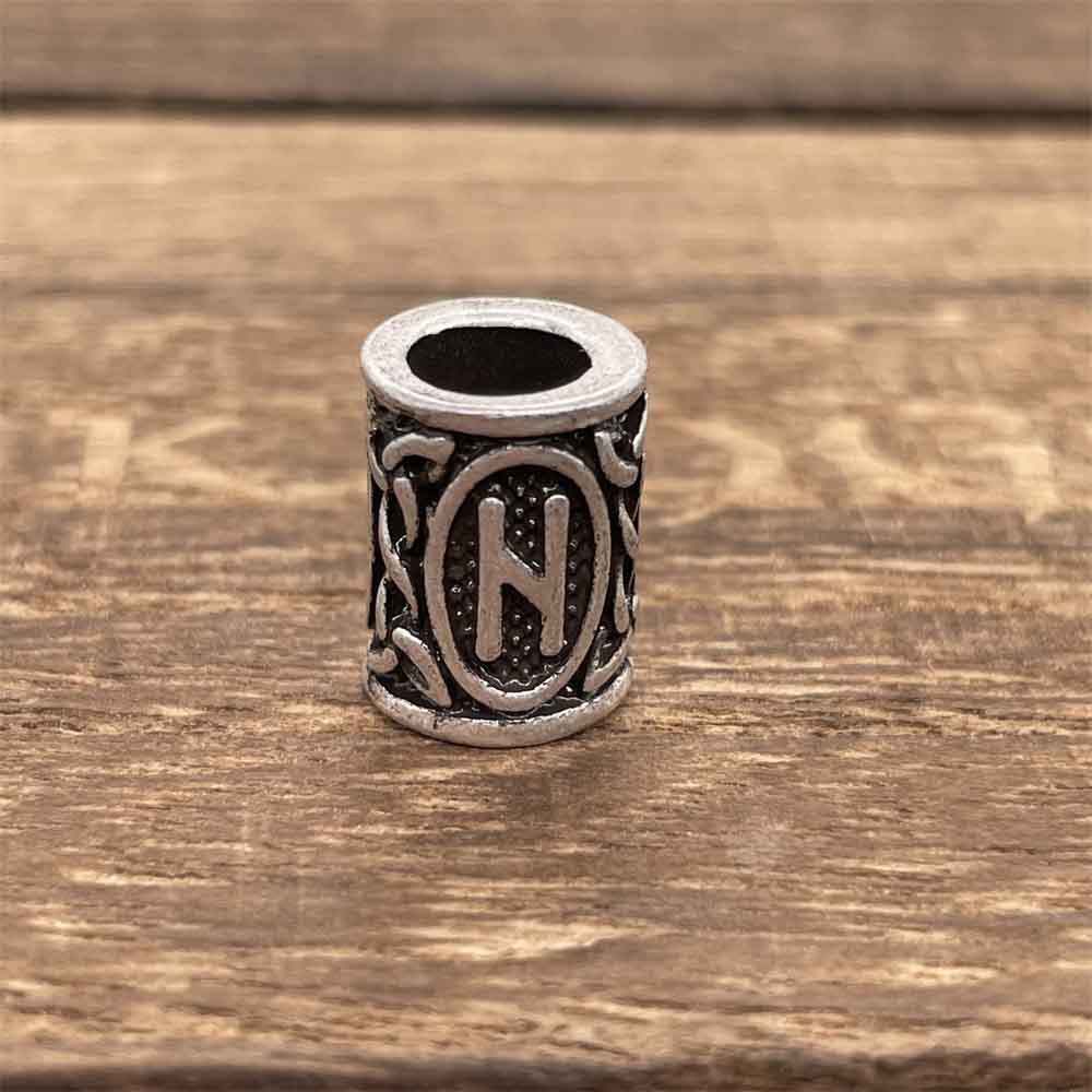 Cuentas de runas vikingas para hacer joyas, trenzas para el cabello, manualidades para Barba, espaciador de Metal Diy, accesorios de cuentas con agujero grande, aptos para pulsera