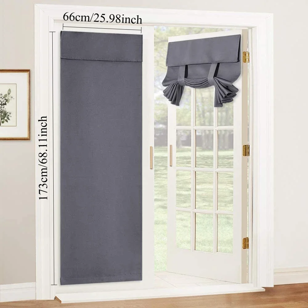 1 Stück französische Sichtschutz-Türvorhänge, hohe Verdunkelungs-Türjalousien, wärmeisolierende Terrassen-Fenstergitter, Vorhänge mit Klettverschluss