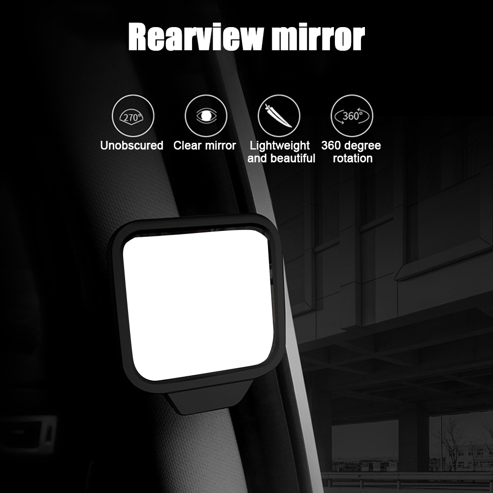 Rétroviseur Angle Mort - Noir, Réglable 360°, Fixation Adhésive - Pour Voiture, Camionnette, Gauche/droite