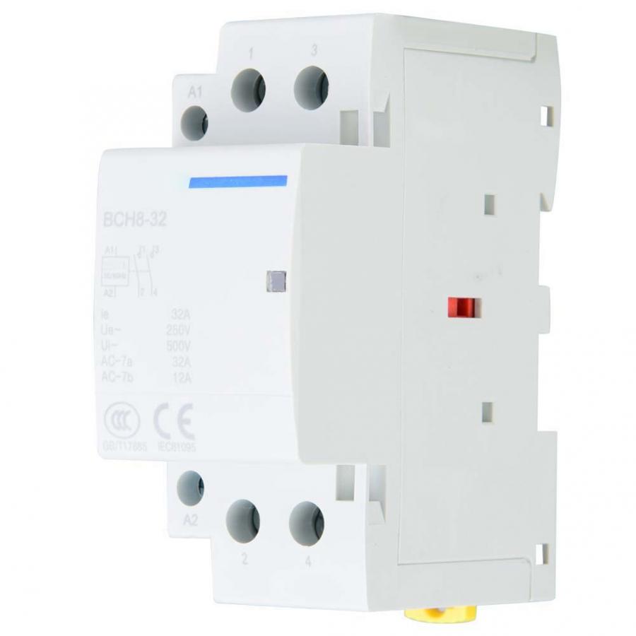 contator 2P 32A Low Power Consumption Household DIN Rail AC Contactor 1NO1NC 50/60HZ Household ac Modular contactor