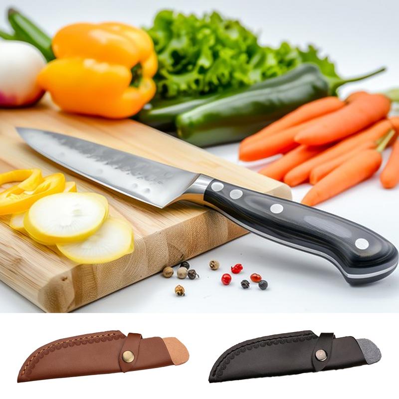 Knife Protective Cover Leather Sheath Belt Knife Sheath With Waist Belt Buckle Pocket Multi-function Tool