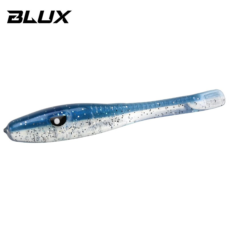 Blux skøre ål 80mm 8 stk / taske blød fiskeri lokke havabbor kunstig lokkemad silikone orm shad nødfisk saltvand bas fiskeri: Farve h