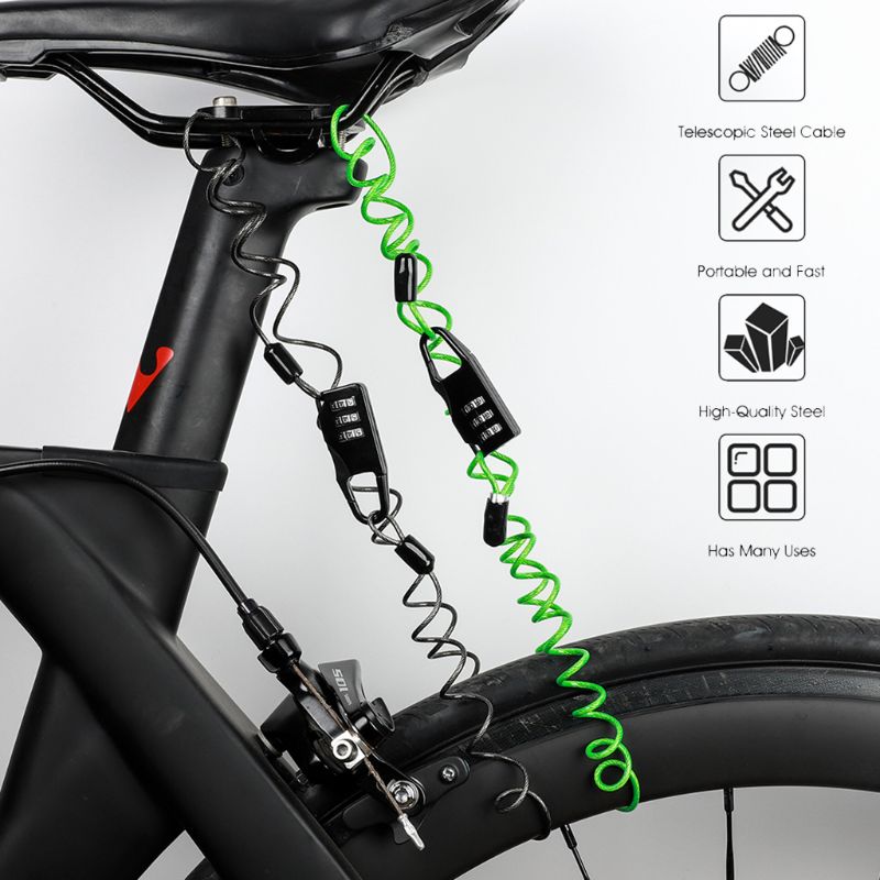 Tyverisikring mini-hjelmlås motorcykel cykel scooter 3 cifret kombination adgangskode sikkerhedslås