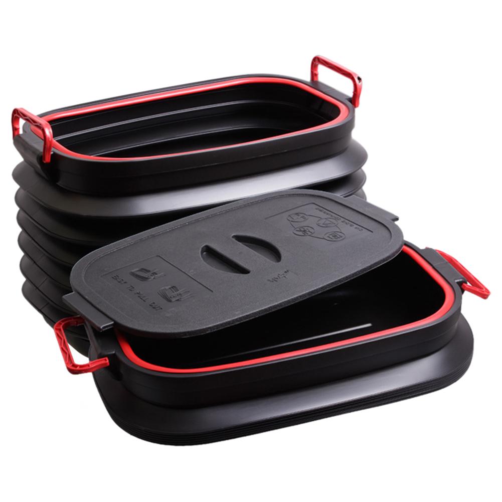 Boîte de rangement pliable pour voiture, Camping en plein air, pêche pique-nique, coffre automatique, organisateur, seau de rangement télescopique avec couvercle