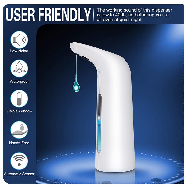 400ml automatiske sæbedispenser håndfri berøringsfri desinfektionsmiddel badeværelsesdispenser smart sensor flydende sæbedispenser til køkken