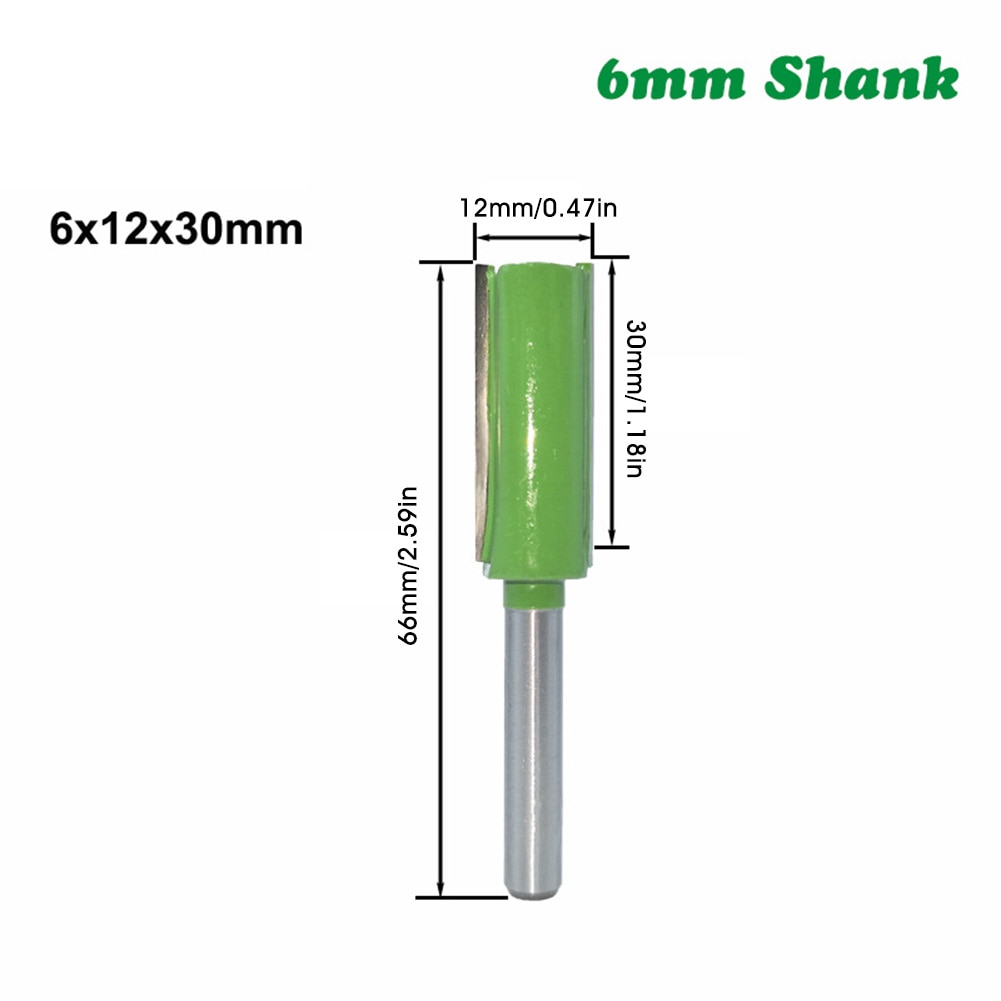 7Pcs/Set Flush Trim Bit 1/4" Shank Single/Double Flute Straight Router Bits Tungsten Blades Woodworking Home Tools