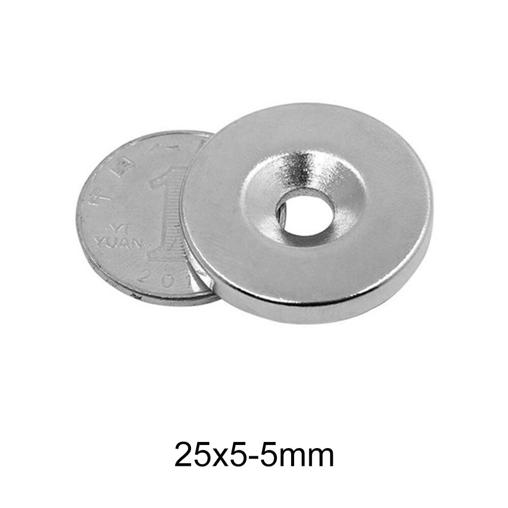 2 ~ 30 stk 25 x 5-5 mm permanente ndfeb stærke magneter 25*5 mm hul 5mm runde forsænket neodym magnetisk magnet 25 x 5-5mm 25*5-5