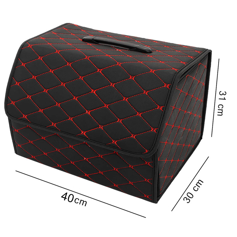 Car Trunk Organizer Box Storage Bag Auto Trash Tool Bag PU Leather Folding Cargo Storage Stowing Tidying Car Accessories