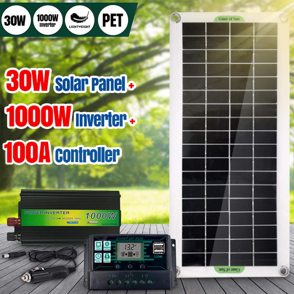220V 30W Zonnepaneel Kit Zonnecel Fotovoltaïsche Zonnepanelen Voor Thuis Met Controller