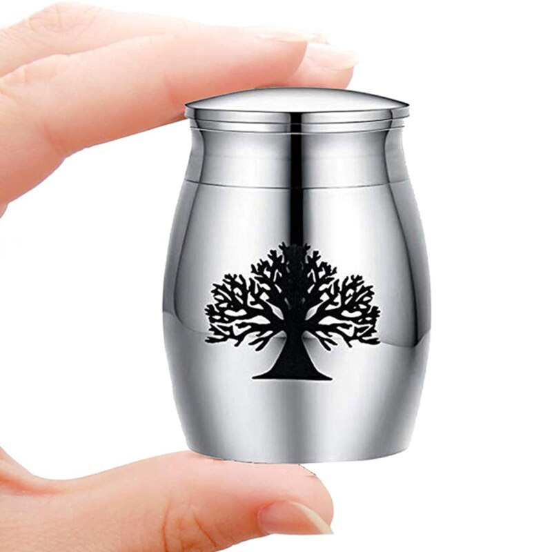 Alta personalizada de dropshipping 25mm/40mm lembrança decorativa do memorial urnas de cremação de aço inoxidável para cinzas do animal de estimação humano: Tree of life A / 15x26cm / Non Engrave